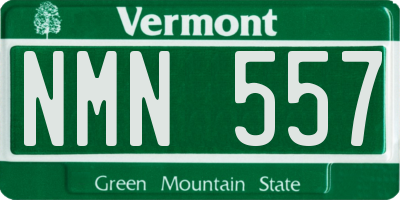 VT license plate NMN557