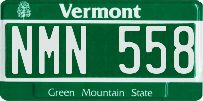 VT license plate NMN558