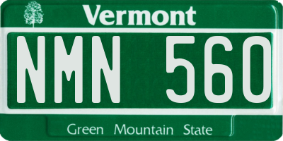 VT license plate NMN560