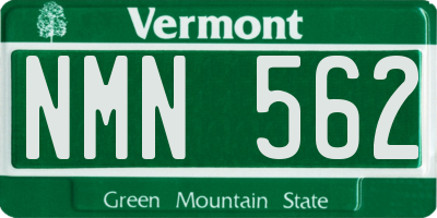 VT license plate NMN562