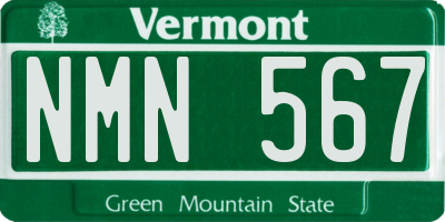 VT license plate NMN567