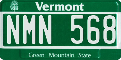 VT license plate NMN568