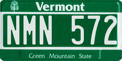 VT license plate NMN572