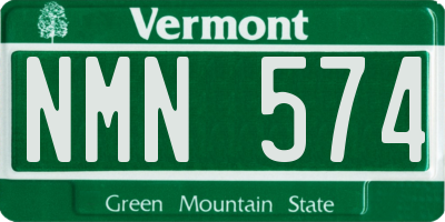 VT license plate NMN574