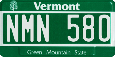 VT license plate NMN580