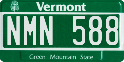 VT license plate NMN588