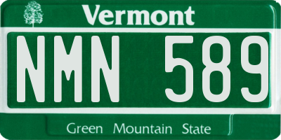 VT license plate NMN589