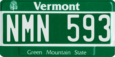 VT license plate NMN593