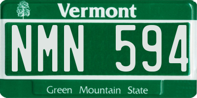 VT license plate NMN594
