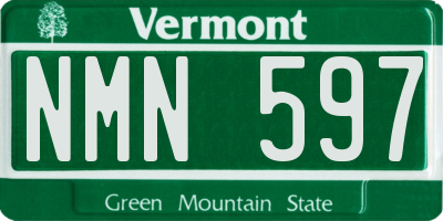 VT license plate NMN597