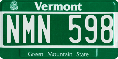 VT license plate NMN598