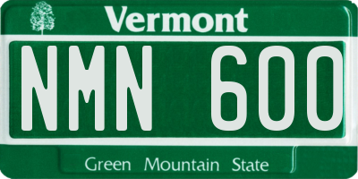 VT license plate NMN600