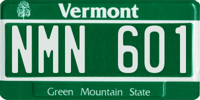 VT license plate NMN601