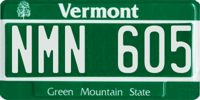 VT license plate NMN605