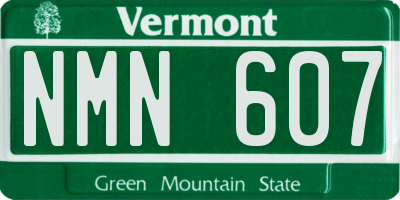 VT license plate NMN607
