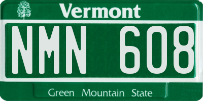 VT license plate NMN608
