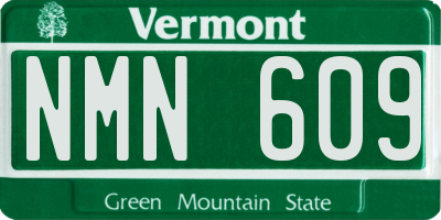 VT license plate NMN609