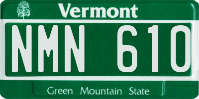 VT license plate NMN610