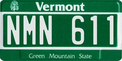 VT license plate NMN611