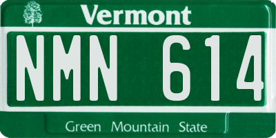 VT license plate NMN614