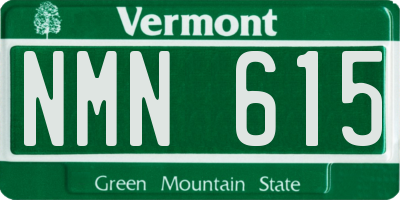 VT license plate NMN615