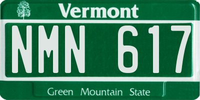 VT license plate NMN617