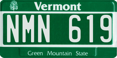 VT license plate NMN619