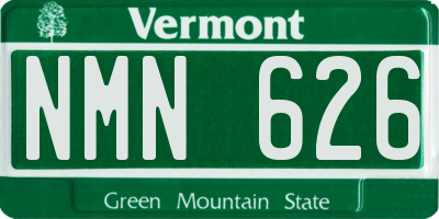 VT license plate NMN626