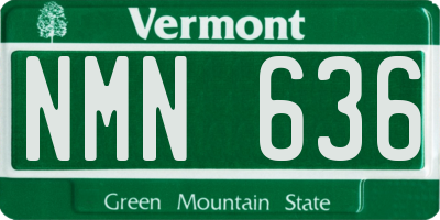 VT license plate NMN636