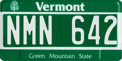 VT license plate NMN642