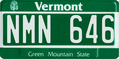 VT license plate NMN646
