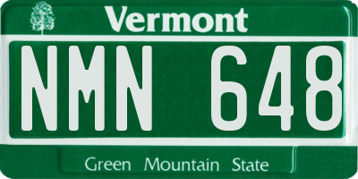 VT license plate NMN648