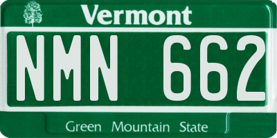 VT license plate NMN662
