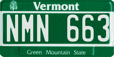 VT license plate NMN663