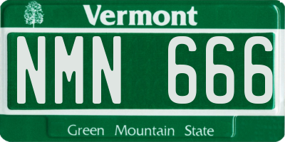 VT license plate NMN666
