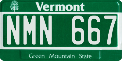 VT license plate NMN667
