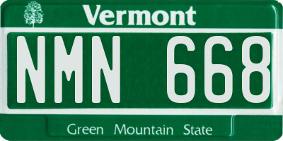 VT license plate NMN668