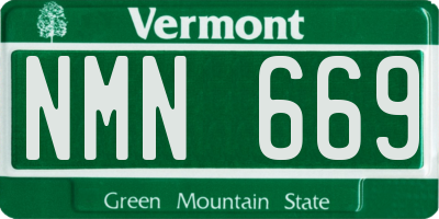 VT license plate NMN669