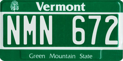 VT license plate NMN672