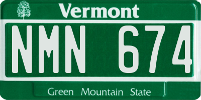 VT license plate NMN674