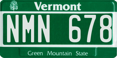 VT license plate NMN678