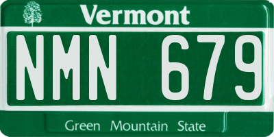 VT license plate NMN679