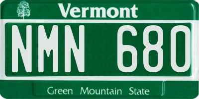 VT license plate NMN680