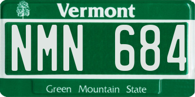VT license plate NMN684