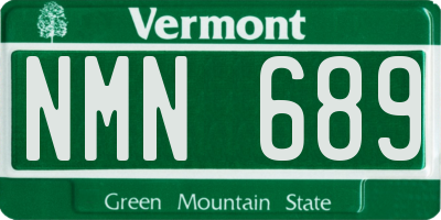 VT license plate NMN689