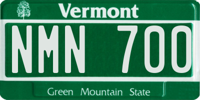 VT license plate NMN700