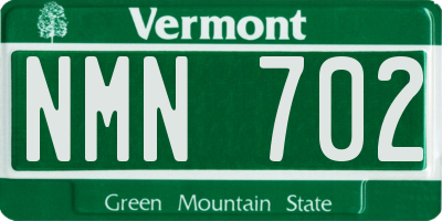 VT license plate NMN702