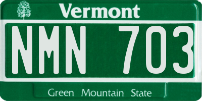 VT license plate NMN703