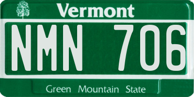 VT license plate NMN706