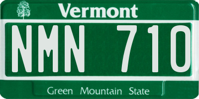 VT license plate NMN710